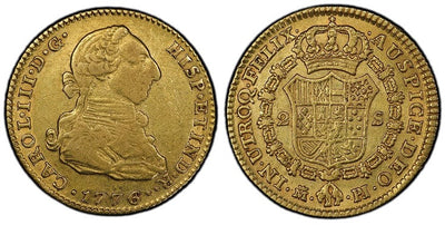 kosuke_dev スペイン カルロス3世 2エスクード金貨 1776-M年 PCGS AU53