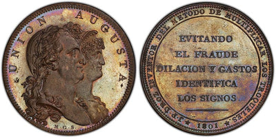 kosuke_dev スペイン カルロス4世 マリア・ルイサ・デ・パルマ メダル 1801年 PCGS SP64BN