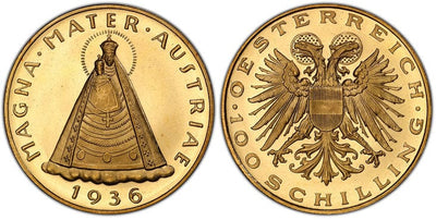 kosuke_dev オーストリア マリアツェル 100シリング金貨 1936年 PCGS PL64+