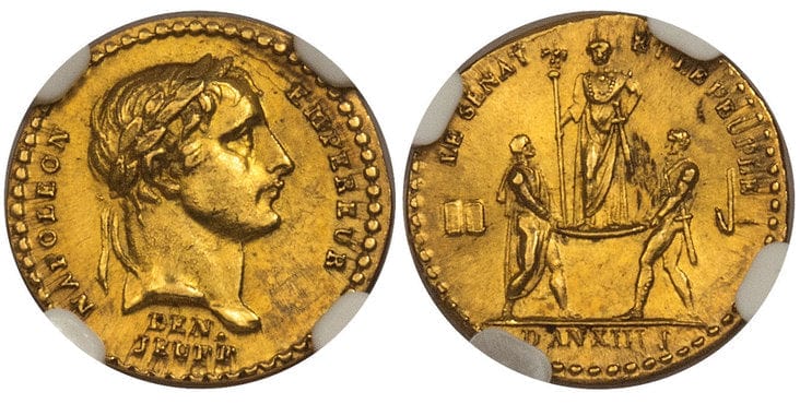 フランス ナポレオン1世 戴冠式 記念メダル 1804年 NGC MS64