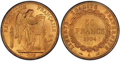kosuke_dev フランス フランス第三共和政 50フラン金貨 1904-A年 PCGS MS64