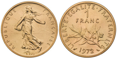 アンティークコインギャラリア フランス ピエフォー 1フラン金貨 1972年 PCGS SP69