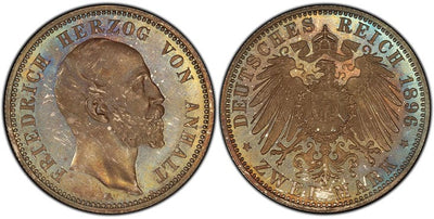 アンティークコインギャラリア ドイツ アンハルト フリードリヒ1世 2マルク銀貨 1896-A年 PCGS PR66+