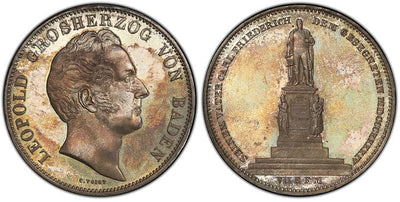 kosuke_dev ドイツ バーデン レオポルド1世 2ターレル銀貨 3-1/2ギルダー 1844年 PCGS PR64+