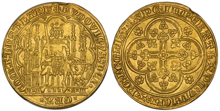 kosuke_dev 【NGC MS64】ベルギー フランドル ルイ2世 金貨 1346-84年