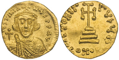 【NGC Ch.MS】ビザンツ帝国 ユスティニアノス2世 ソリダス金貨 685-695年
