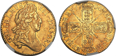 kosuke_dev イギリス イングランド ウイリアム3世 1700年 クラウン金貨【NGC AU55】