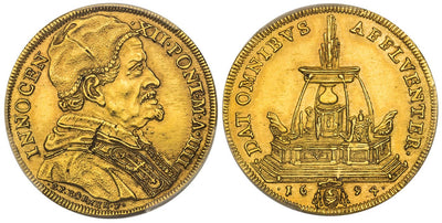 kosuke_dev イタリア 教皇国家 インノケンティウス12世 金貨 1694年 PCGS MS62