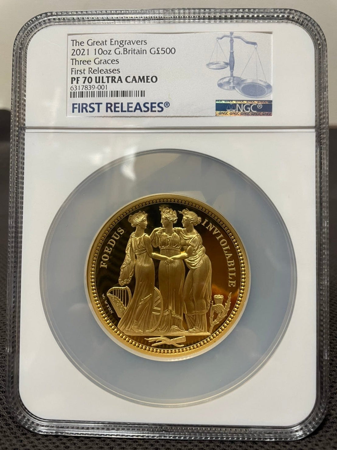 2020 ロイヤルミント スリーグレイセス 500ポンド 10オンス プルーフ金貨 NGC PF70 ULTRA CAMEO First R |  アンティークコインギャラリア