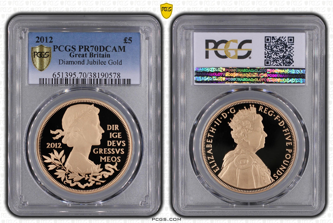 2012年 イギリス 5ポンド金貨 PCGS PR70DCAM 