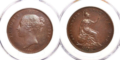 kosuke_dev 【PCGS MS63】イギリス ヴィクトリア 1853年 ペニー銅貨 未使用 81645292