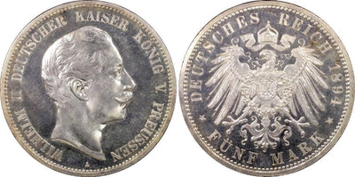 kosuke_dev 【PCGS MS 66】プロイセン王国 1894年 ヴィルヘルム2世 5マルク銀貨
