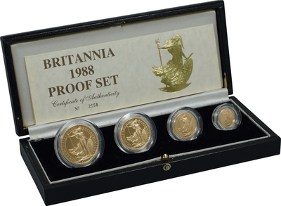 アンティークコインギャラリア イギリス 1988年 ブリタニア 金貨4枚セット
