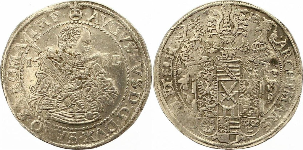 kosuke_dev 1582年 神聖ローマ帝国 ザクセン選帝侯 アウグスト 銀貨 1ターラー  美品