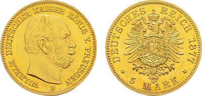 kosuke_dev プロイセン王国 ヴィルヘルム1世 1877年 5マルク 金貨 未使用