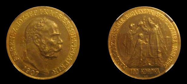 kosuke_dev 【NGC PR60】ハンガリー  フランツ・ヨーゼフ1世 戴冠40年 1907年 100コロナ金貨