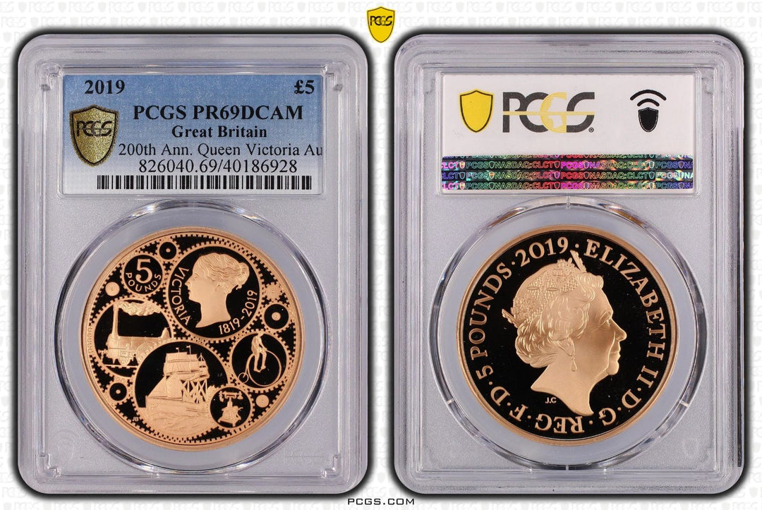 2019年 イギリス ヴィクトリア女王生誕200周年記念5ポンド金貨 PCGS PR69DCAM | アンティークコインギャラリア