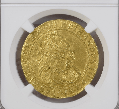 1640 神聖ローマ帝国(オーストリア) フェルディナンド3世 5ダカット金貨 NGC AU DETAILS　