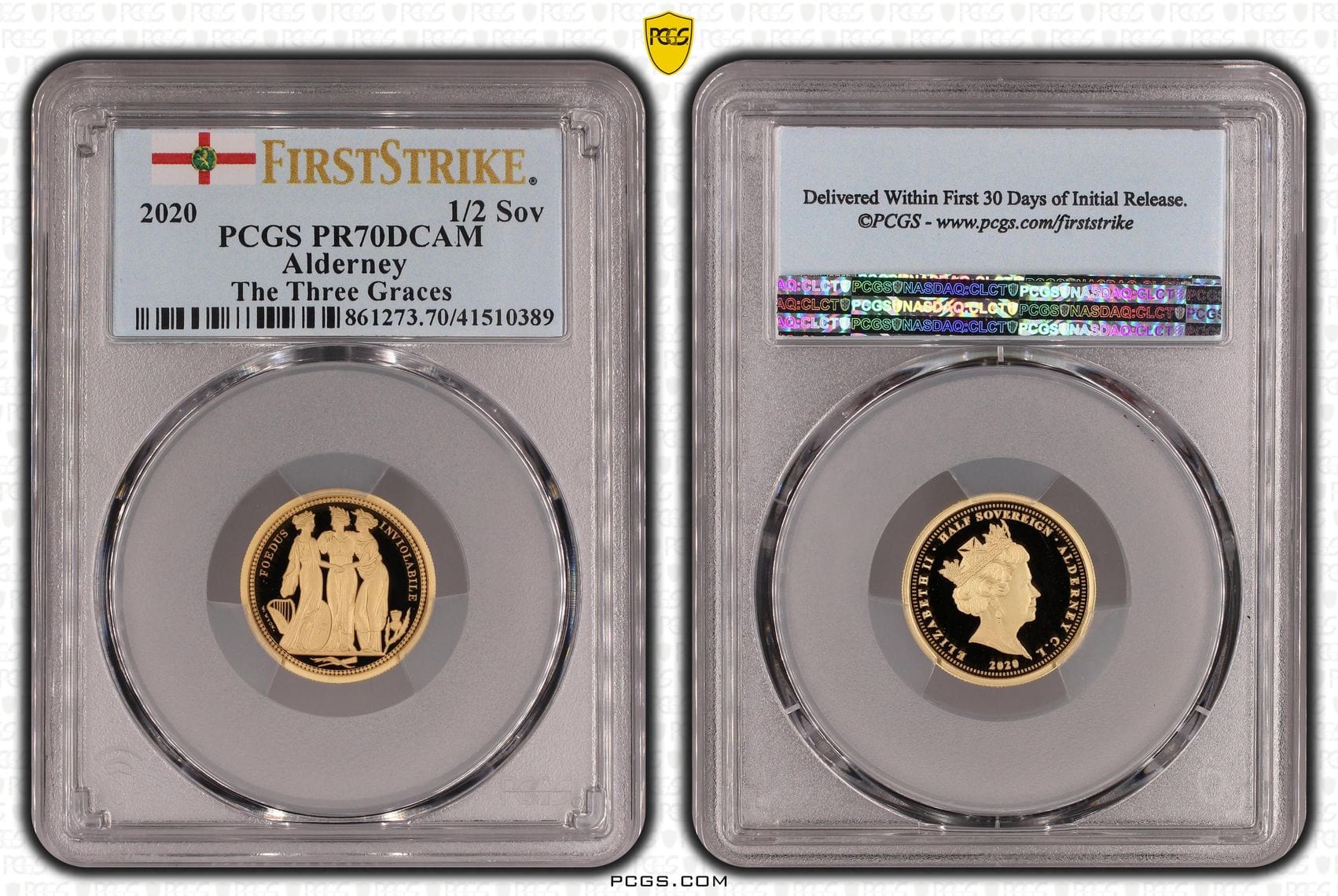 2020年 オルダニー スリー・グレイセス ソブリン金貨3種類セット PCGS 