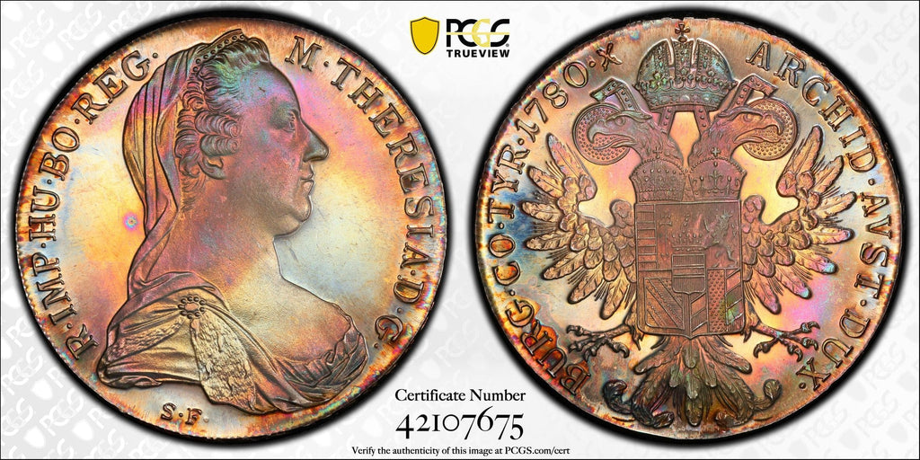 アンティークコインギャラリア 1780年 オーストリ マリアテレジア リストライク ターラー銀貨 PR65