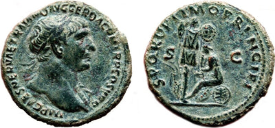 kosuke_dev ローマ帝国 トラヤヌス 106-107年 アス 銅貨 極美品