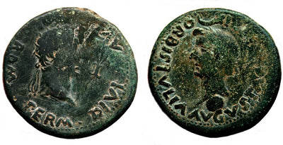 kosuke_dev ローマ帝国  アウグストゥス 14-37年  デュポンディウス 銅貨 美品