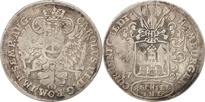 kosuke_dev ドイツ ハンブルグ 1727年 8シリング 銀貨 極美品
