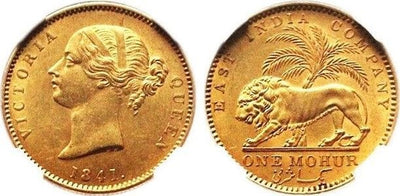 kosuke_dev 【NGC MS62】インド コルカタ イギリス東インド会社 ヴィクトリア 1841年 モフール 金貨