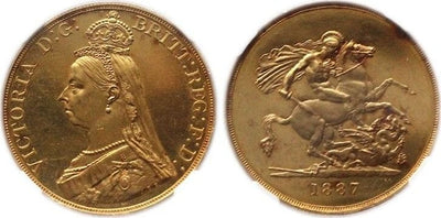 kosuke_dev 【NGC MS62】イギリス ヴィクトリア 1887年 5ポンド金貨
