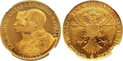 kosuke_dev 【NGC MS63】ユーゴスラビア アレクサンダル1世 1931年 4デュカート 金貨