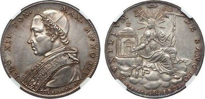 kosuke_dev 【NGC MS62】イタリア 教皇領 レオ13世 1825年 銀貨