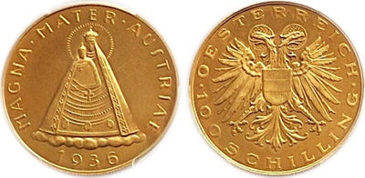 【PCGS PL63】オーストリア共和国 ウィーン 1936年 100シリング 金貨