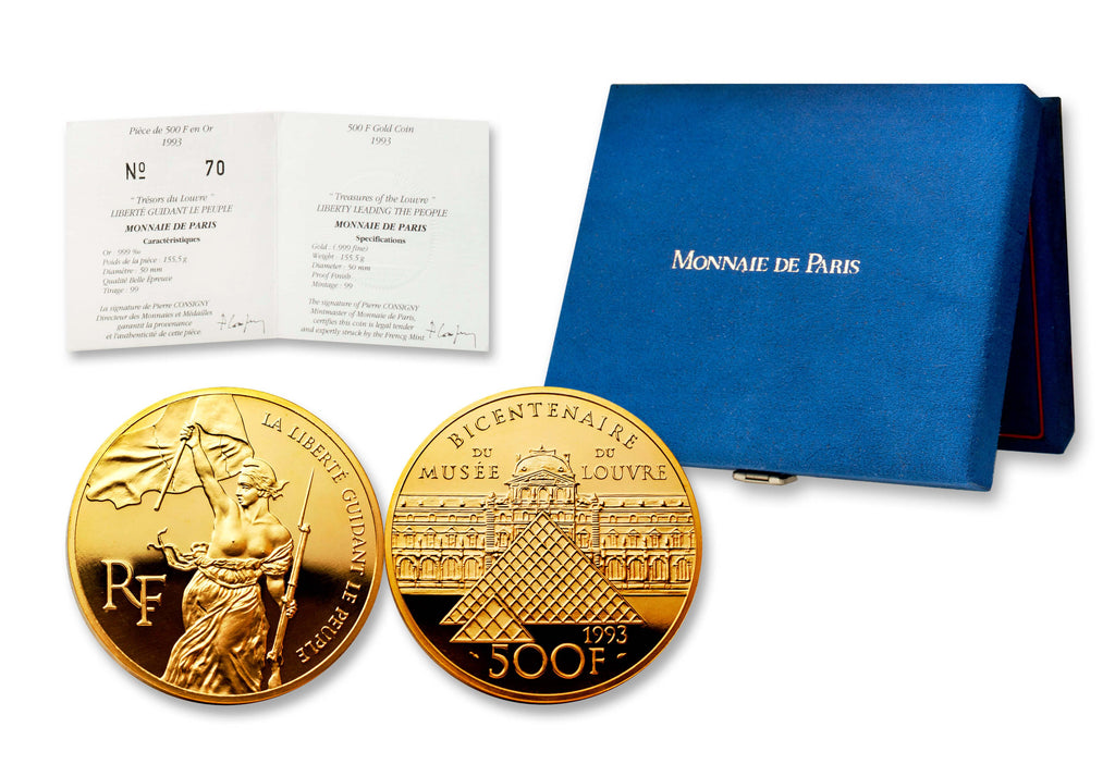 1993年 フランスルーブル美術館 5oz金貨 5枚セット
