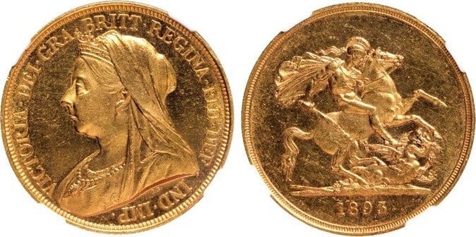 kosuke_dev 【NGC MS63】イギリス ヴィクトリア 1893年 5ポンド金貨