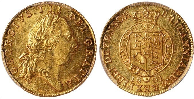 kosuke_dev 【PCGS MS62】イギリス ジョージ3世 1801年 1/2ギニー 金貨