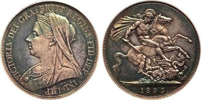 kosuke_dev 【PCGS PR64+】イギリス ヴィクトリア 1893年 オールドヘッド プルーフクラウン 銀貨