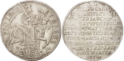 kosuke_dev 神聖ローマ帝国 ザクセン選帝侯領 ヨハン・ゲオルク1世 1619年 ターラー（ターレル） 銀貨 準未使用