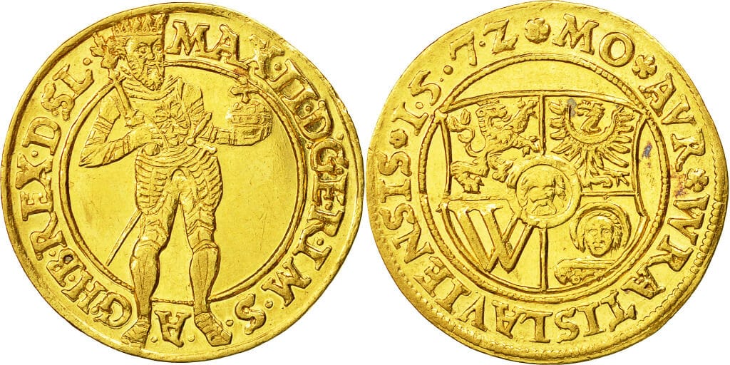 kosuke_dev 神聖ローマ帝国 ブレスラウ マクシミリアン2世 1572年 ダカット 金貨 MS63