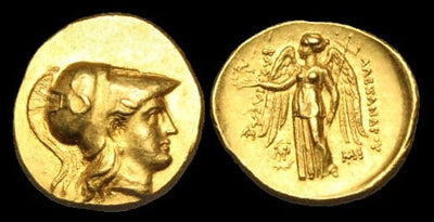 kosuke_dev 古代ギリシャ　マケドニア王国　アレキサンダー　ステーター金貨　アテナ神　ニケ神　BC311-300