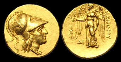 kosuke_dev 古代ギリシャ　マケドニア王国　アレキサンダー　ステーター金貨　アテナ神　ニケ神　BC323-316年