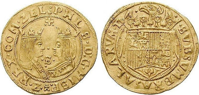 kosuke_dev オランダ イサベル1世 フェルナンド2世 1581-1583 ドッペルダカット 金貨 極美品