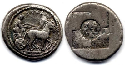 kosuke_dev シチリア島 シラクサ　テトラドラクマ　BC500-485年　美品