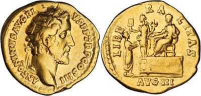 kosuke_dev ローマ帝国 アントニヌス・ピウス アウレウス貨 140-143年 極美品