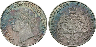 kosuke_dev ザクセン王国 ヨハン 1860年 ターラー（ターレル） 銀貨 美品