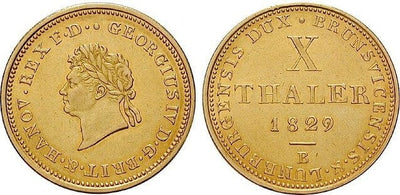 kosuke_dev ハノーファー王国 ジョージ4世 1829年 10ターラー（ターレル） 金貨 極美品