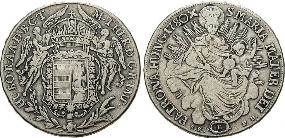 kosuke_dev 神聖ローマ帝国 ハプスブルク マリア・テレジア 1780年 マドンナ ターラー 銀貨 美品