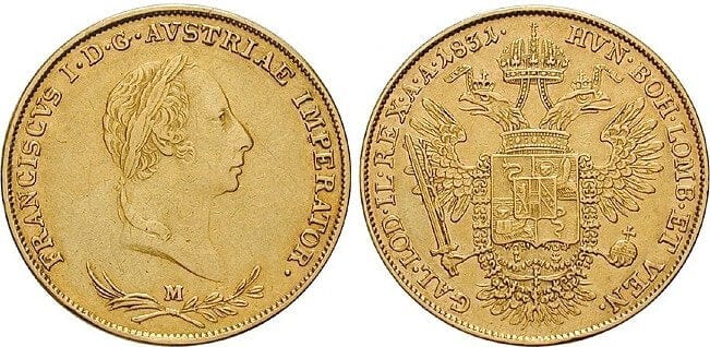 神聖ローマ帝国 オーストリア フランツ2世 1831年 金貨 美品+