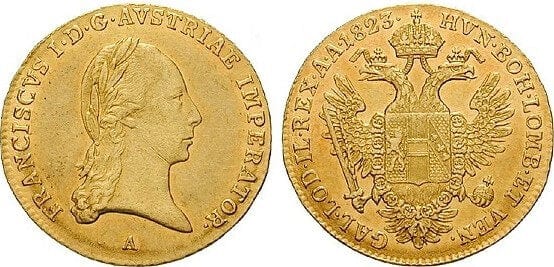 神聖ローマ帝国 オーストリア フランツ2世 1823年 ダカット 金貨 美品+