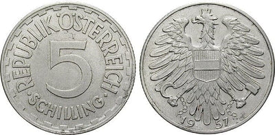 kosuke_dev オーストリア 1957年 5シリング 銀貨 極美品