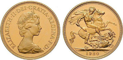 kosuke_dev イギリス エリザベス2世 1980年 ソブリン 金貨 プルーフ